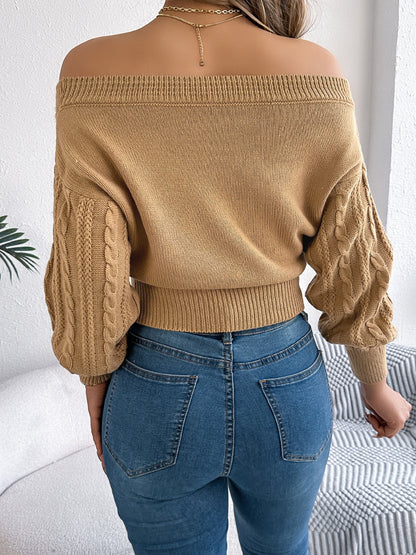 Off-Shoulder Long Sleeve Sweater.