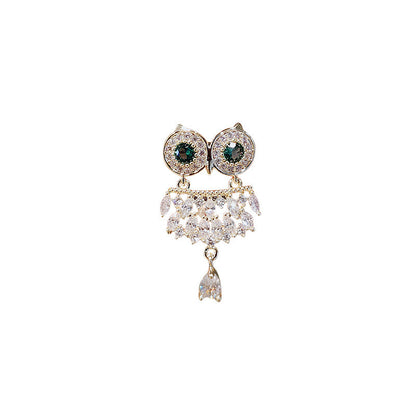 Owl Crystal Brooch