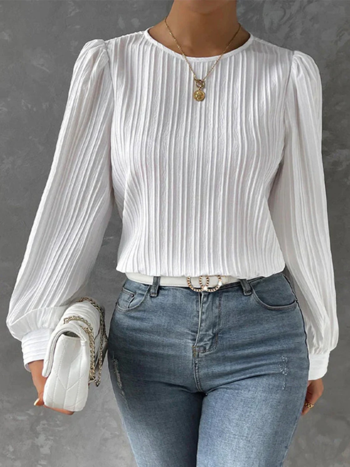 Women’s Round Neck Long Sleeve Blouse