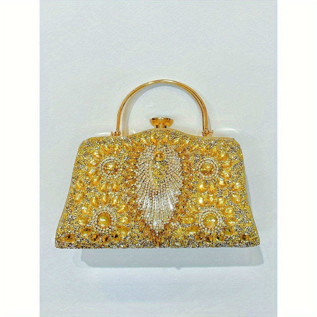 Nightout bag with diamond inlaid carrying bag, ladies banquet single