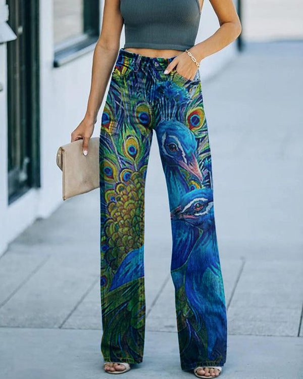 Women's Cloth Printed Jeans.