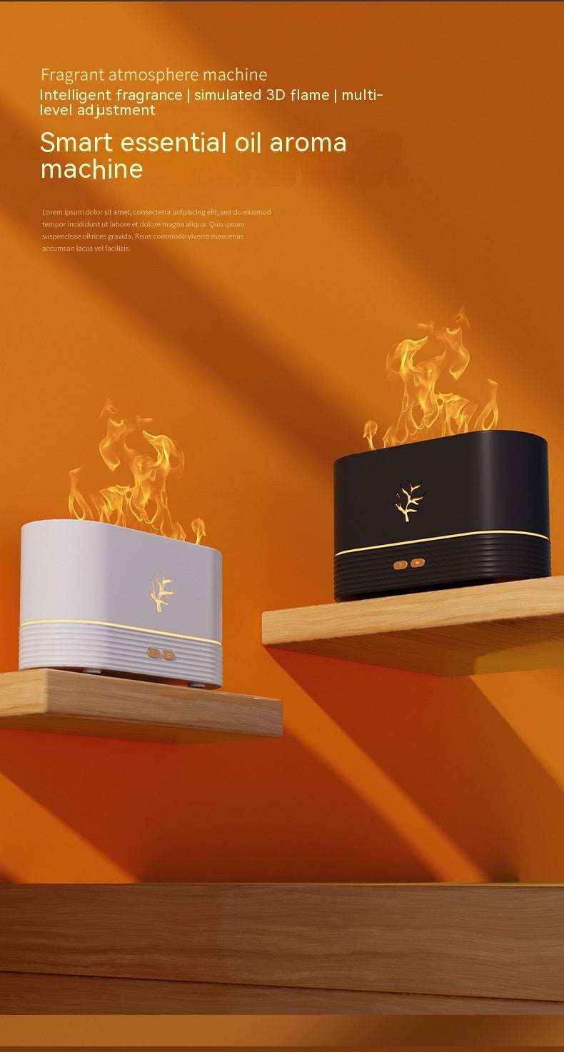 Flame Humidifier USB Smart Timing LED Electric Aroma Diffuser Simulation Fire Night Lamp Home Decor