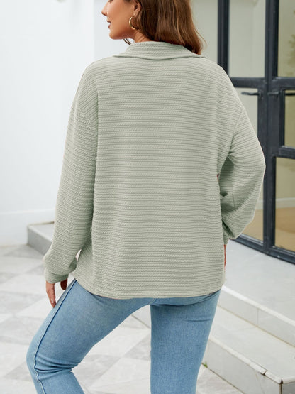 Textured Long Sleeve Sweatshirt