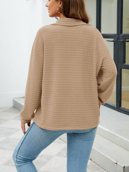 Textured Long Sleeve Sweatshirt