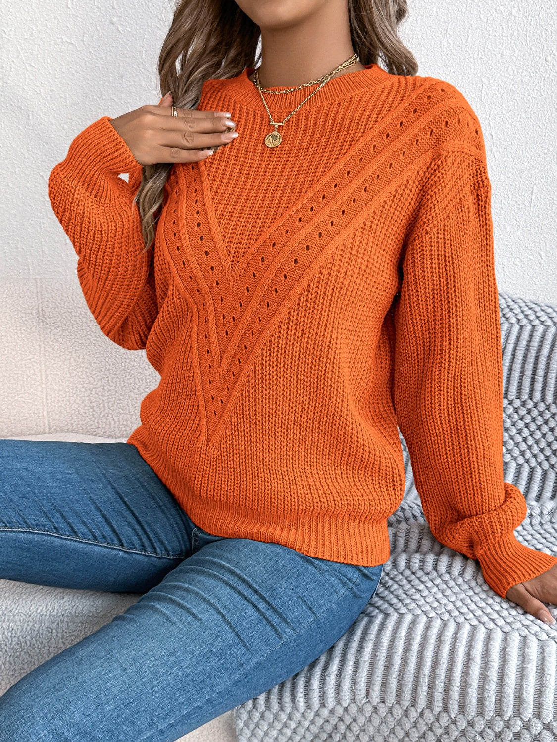 Women’s Round Neck Long Sleeve Sweater