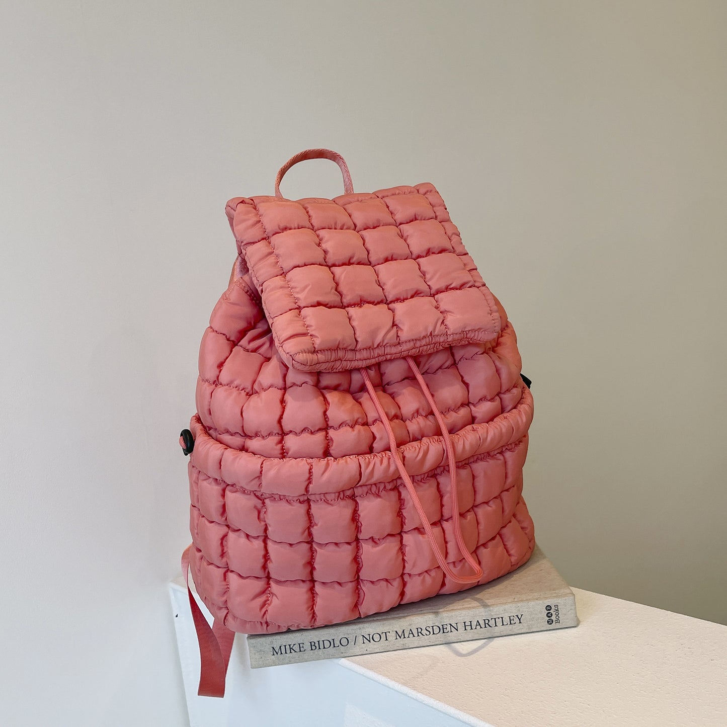 Color Quilted Women Backpack Puffy Down Shoulder Bag