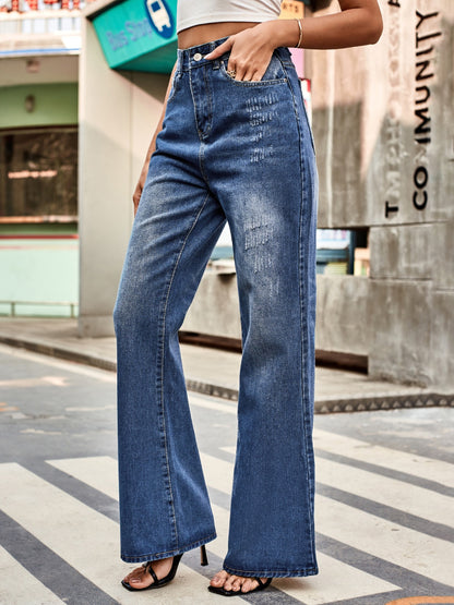 Women’s High Rise Bootcut Jeans with Pockets