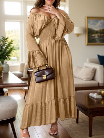 Flounce Sleeve Maxi Dress