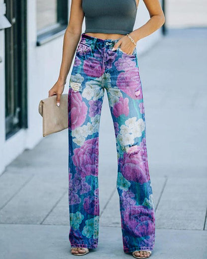 Women's Cloth Printed Jeans.