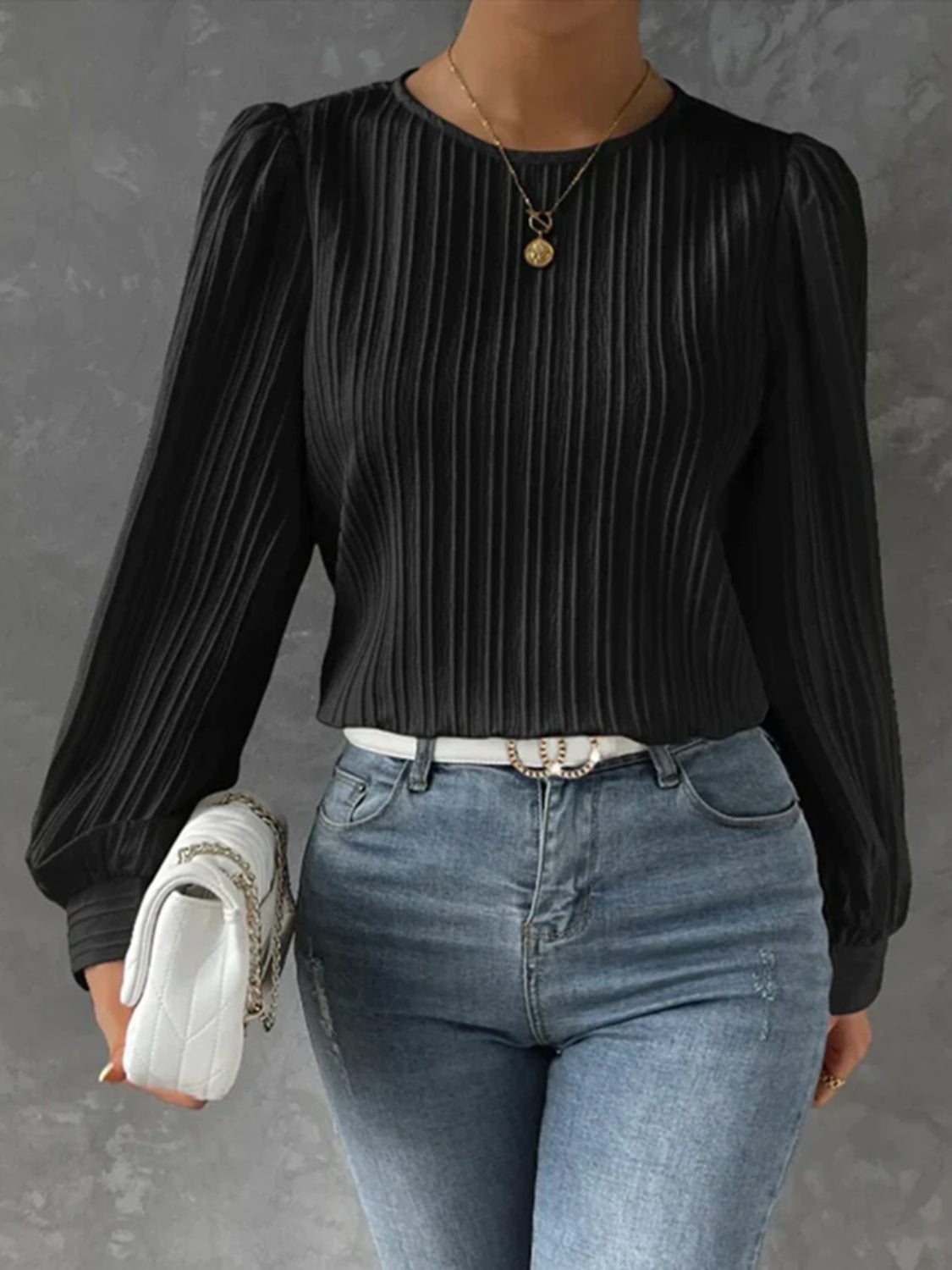 Women’s Round Neck Long Sleeve Blouse