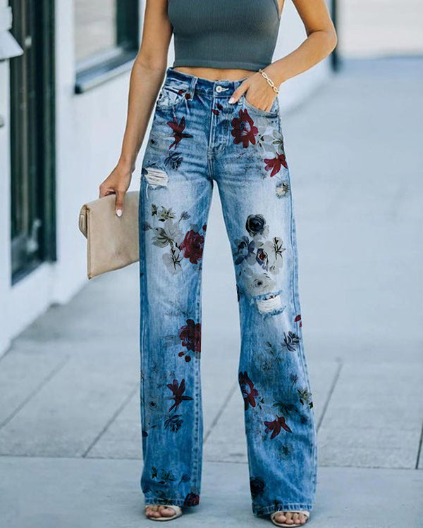 Women's Cloth Printed Jeans.