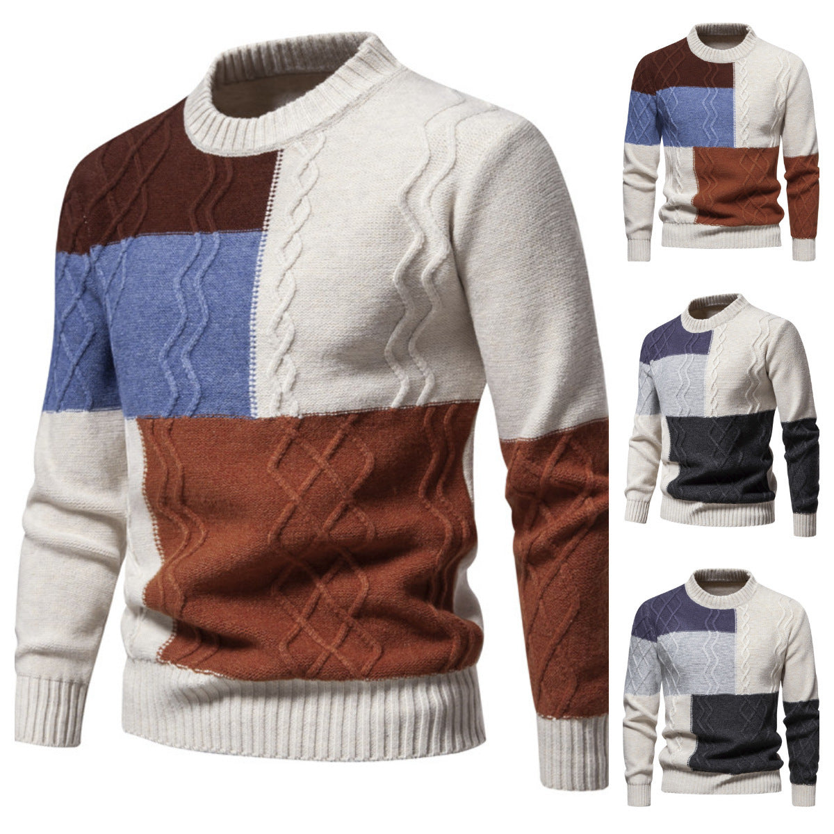 Color-block Knitwear For Men