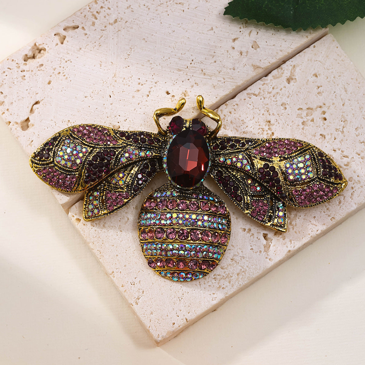 Antique Style Fully-jeweled Crystal Bee Brooch Men And Women