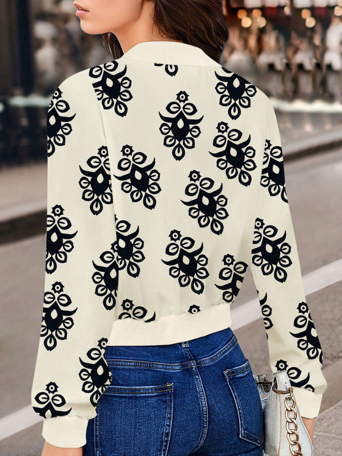 Printed Long Sleeve Jacket