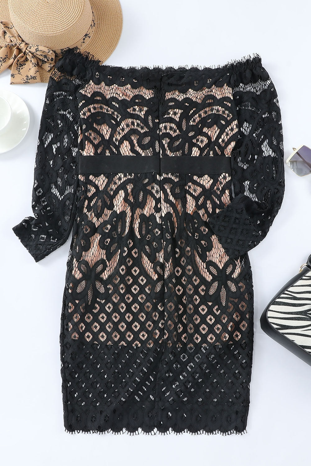 Women’s Off-Shoulder Long Sleeve Lace Dress