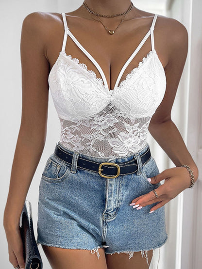 Spaghetti Strap Lace Bodysuit