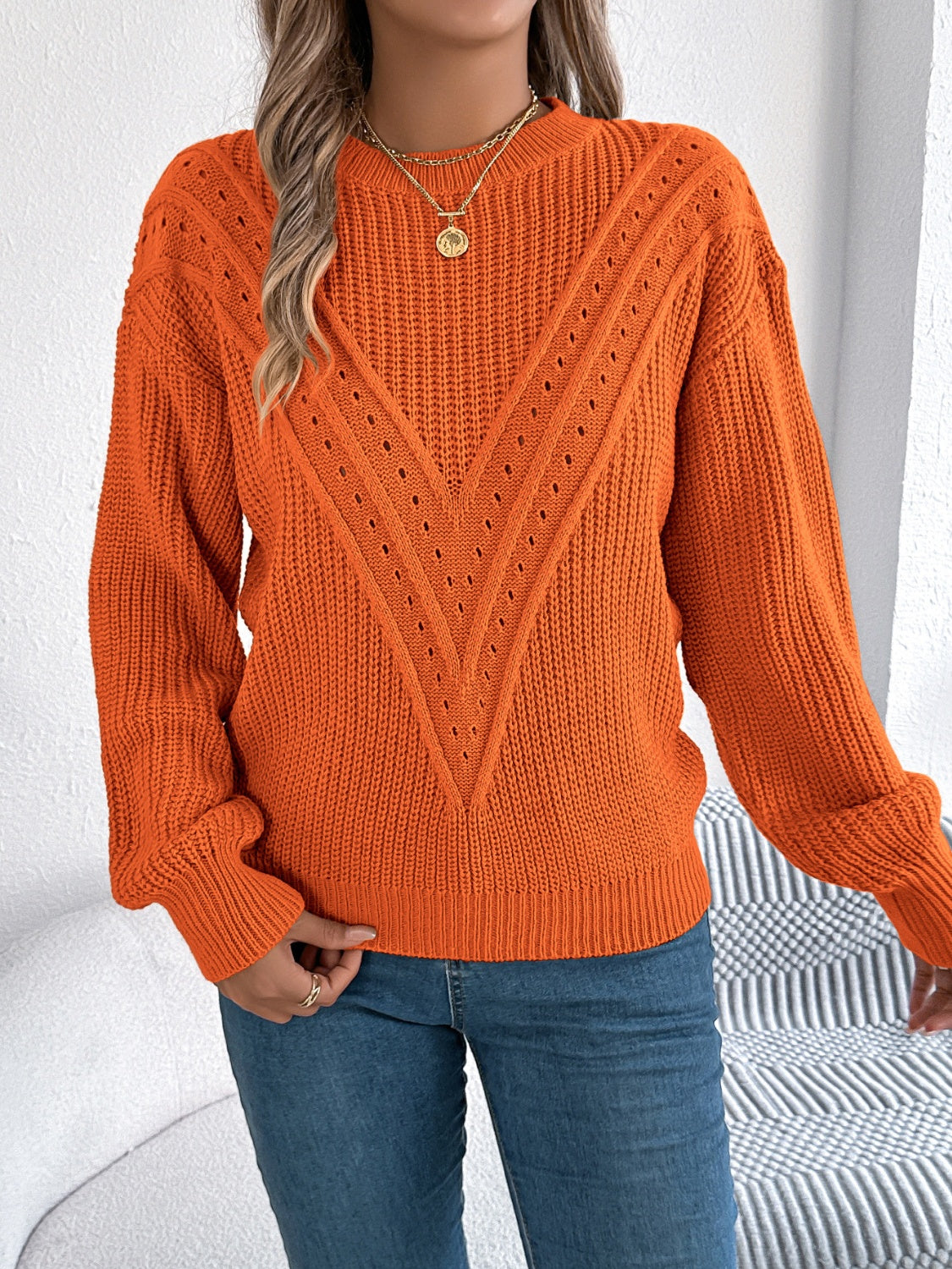 Women’s Round Neck Long Sleeve Sweater