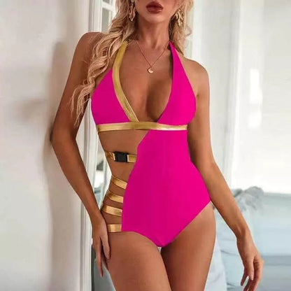 Bronzing Bright Cloth Split Swimsuit