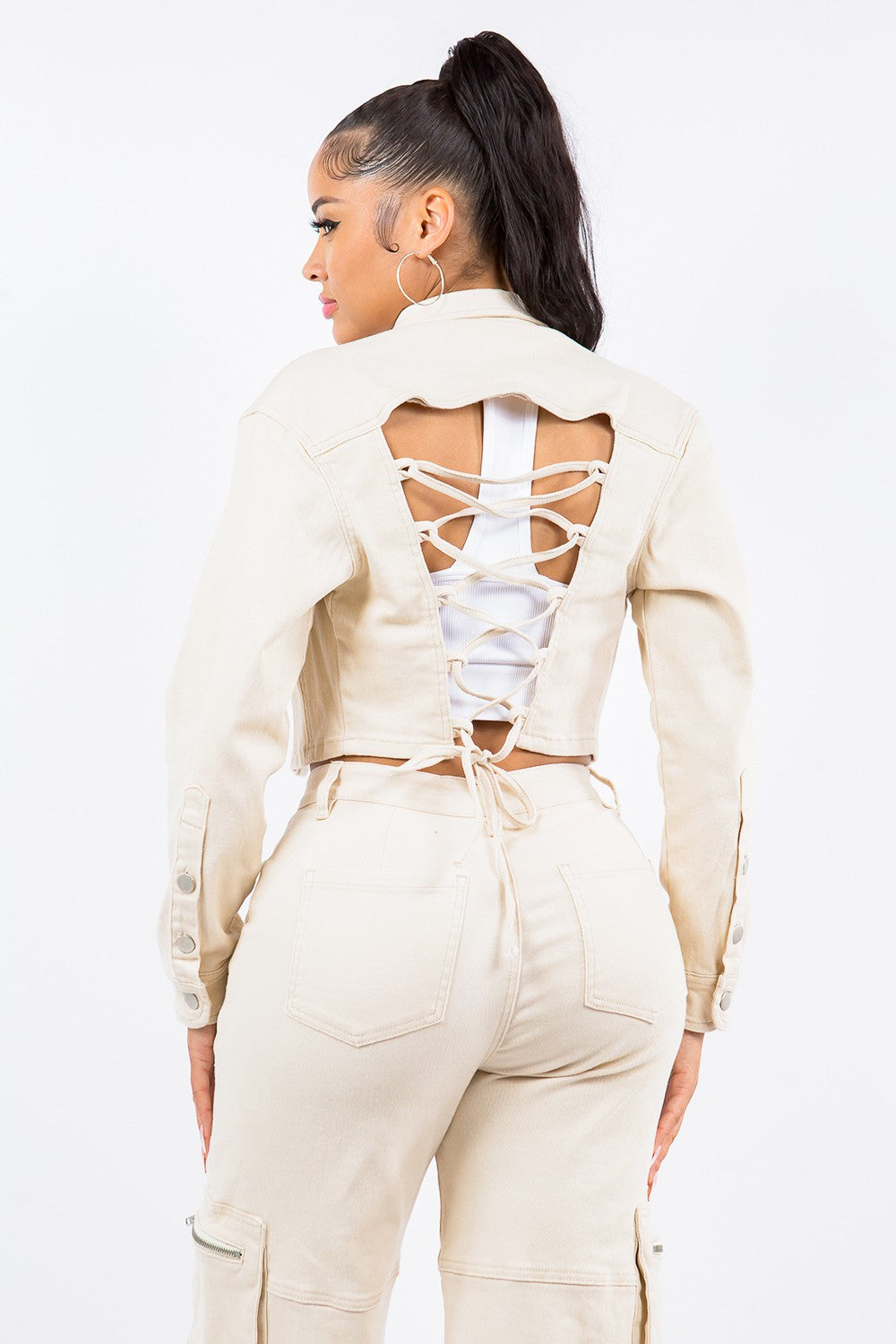 Women’s  Laced Back Cropped Jacket