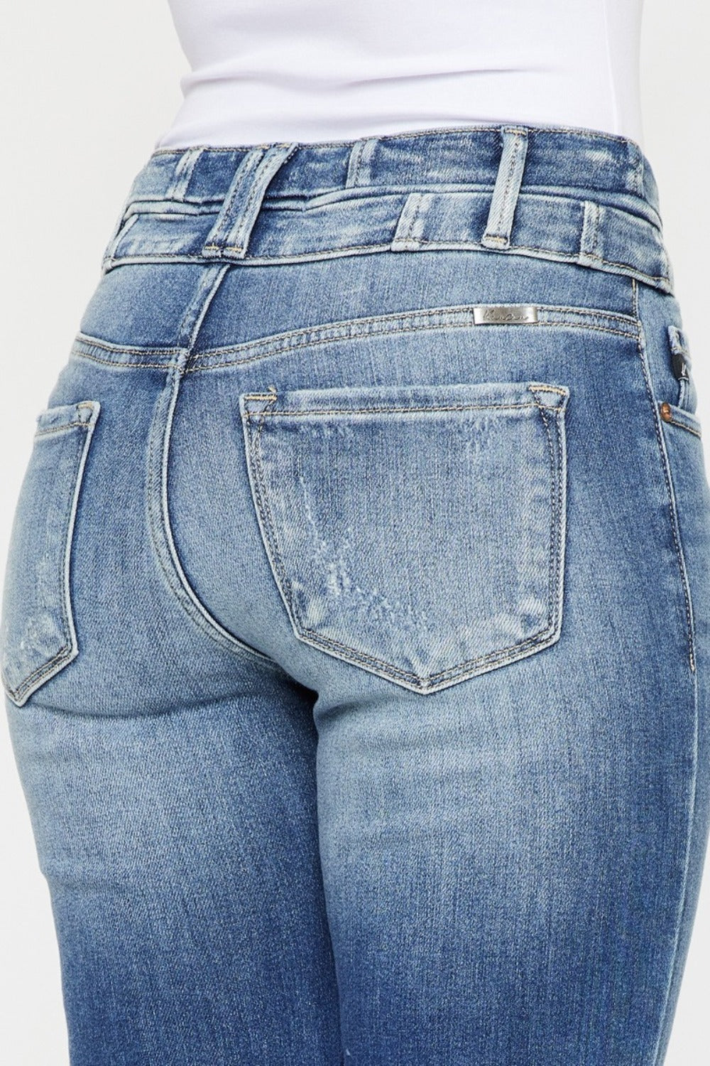 Women’s High Rise Wide Waistband Flare Jeans