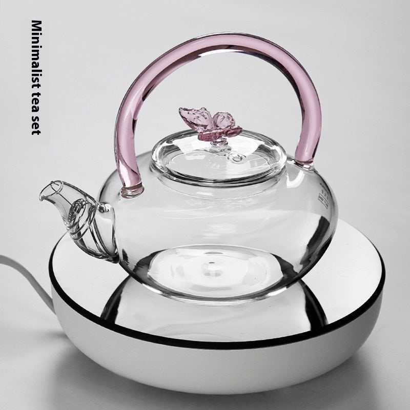 Handmade Colorized Butterfly Glass Teapot Household