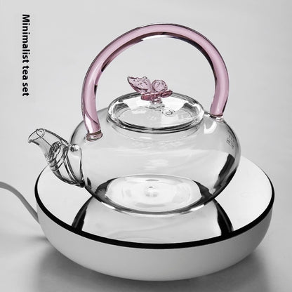 Handmade Colorized Butterfly Glass Teapot Household