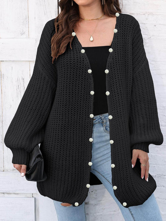 Open Front Long Sleeve Cardigan.