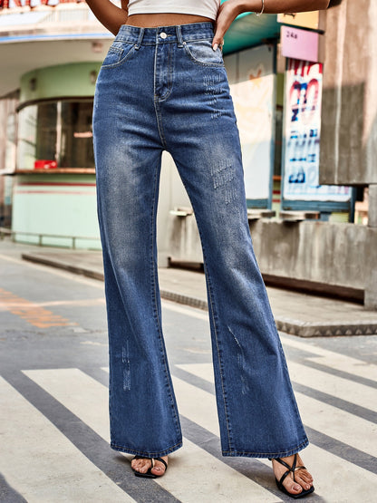 Women’s High Rise Bootcut Jeans with Pockets