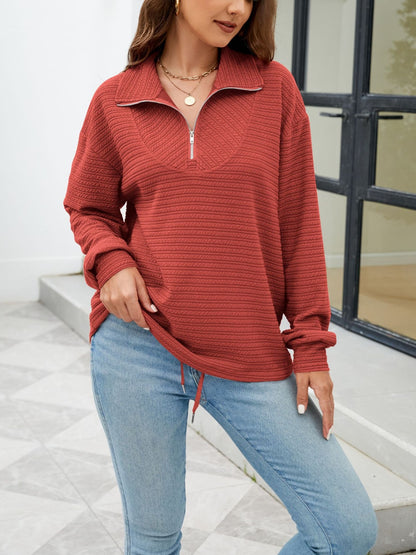 Textured Long Sleeve Sweatshirt