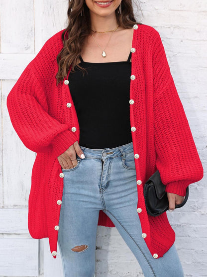 Open Front Long Sleeve Cardigan.