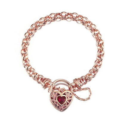 18ct Heavy Rose Gold Plated 6mm Belcher Chain Bracelet with a Filigree