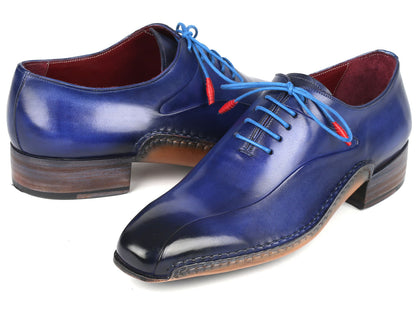 Paul Parkman Blue Leather Oxford Shoes