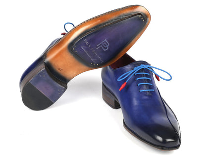 Paul Parkman Blue Leather Oxford Shoes