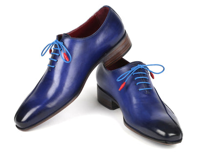 Paul Parkman Blue Leather Oxford Shoes