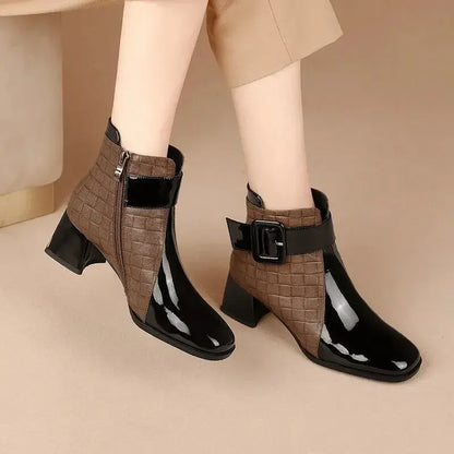 Women Ankle Boots Thick Heels