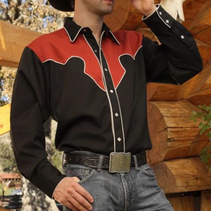 Men's Long Sleeve Western Denim Shirt