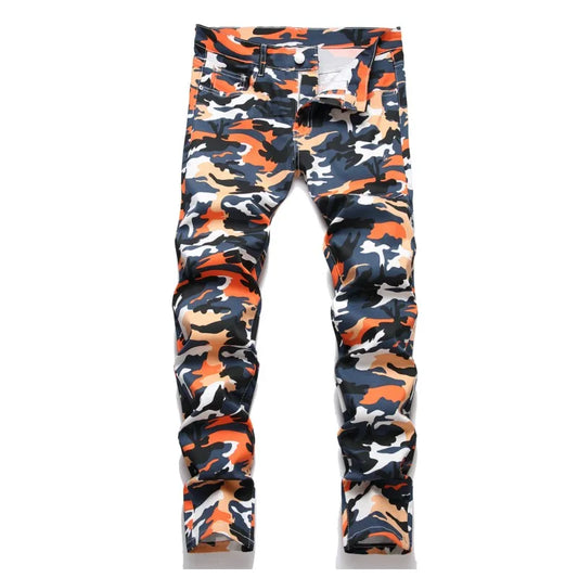 Denim Jeans Men's Straight New Retro Trousers Washed All-match Harem Camouflage Trend Army Party Pants