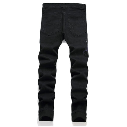 Men Snake Embroidery Jeans Streetwear