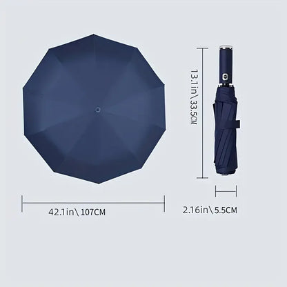 Fully Automatic Reverse Folding Umbrella With LED Flashlight