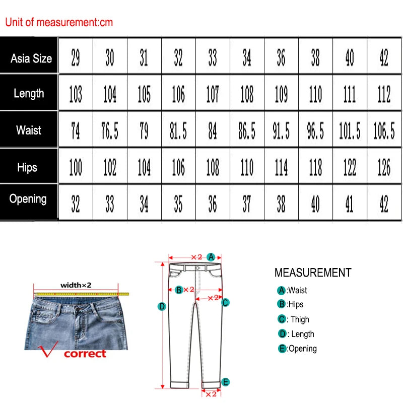 Denim Jeans Hole Design Fashion Lacquer Foot Casual Pants Stretch Regular Fit Black Long Hip Hop Men's New Four Season Plus Size