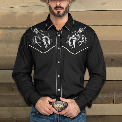 Men's Long Sleeve Western Denim Shirt