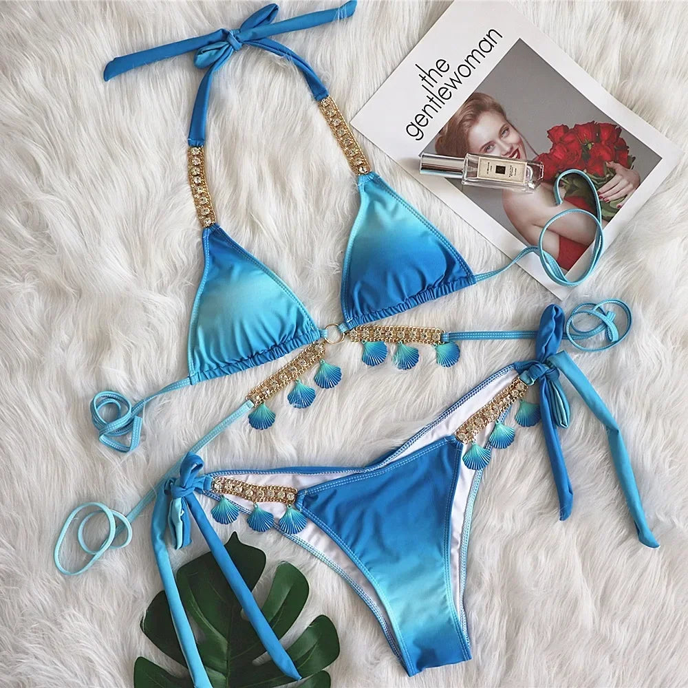 Bikinis Sets Female Rhinestone Bikini