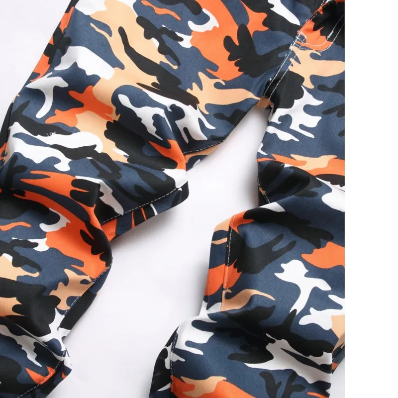 Denim Jeans Men's Straight New Retro Trousers Washed All-match Harem Camouflage Trend Army Party Pants