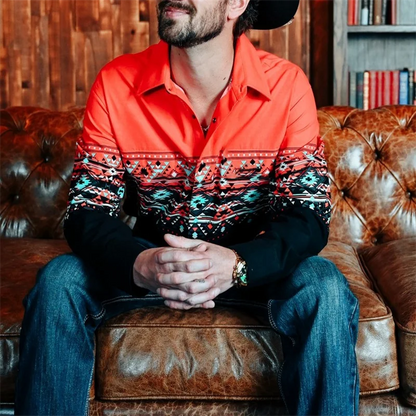 Men's Long Sleeve Western Denim Shirt