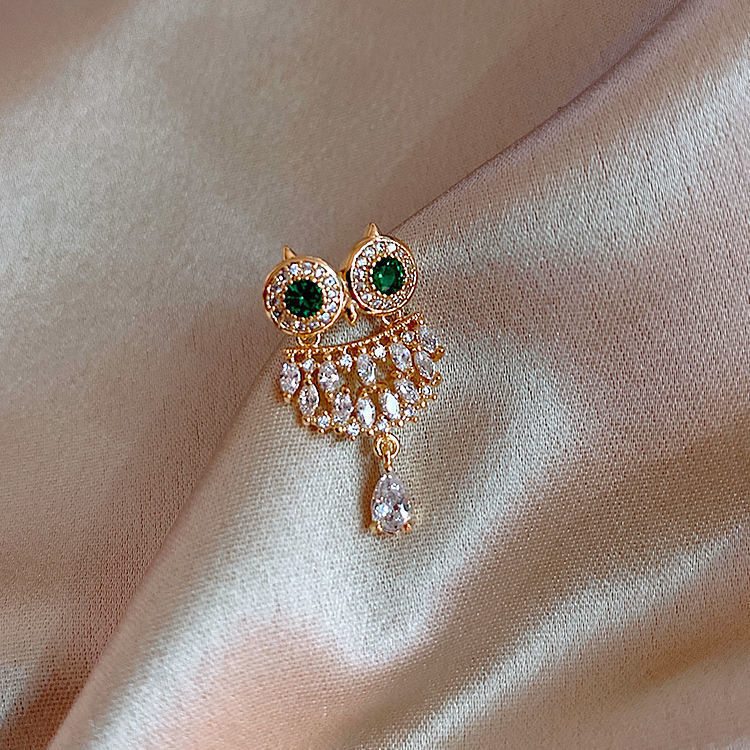 Owl Crystal Brooch