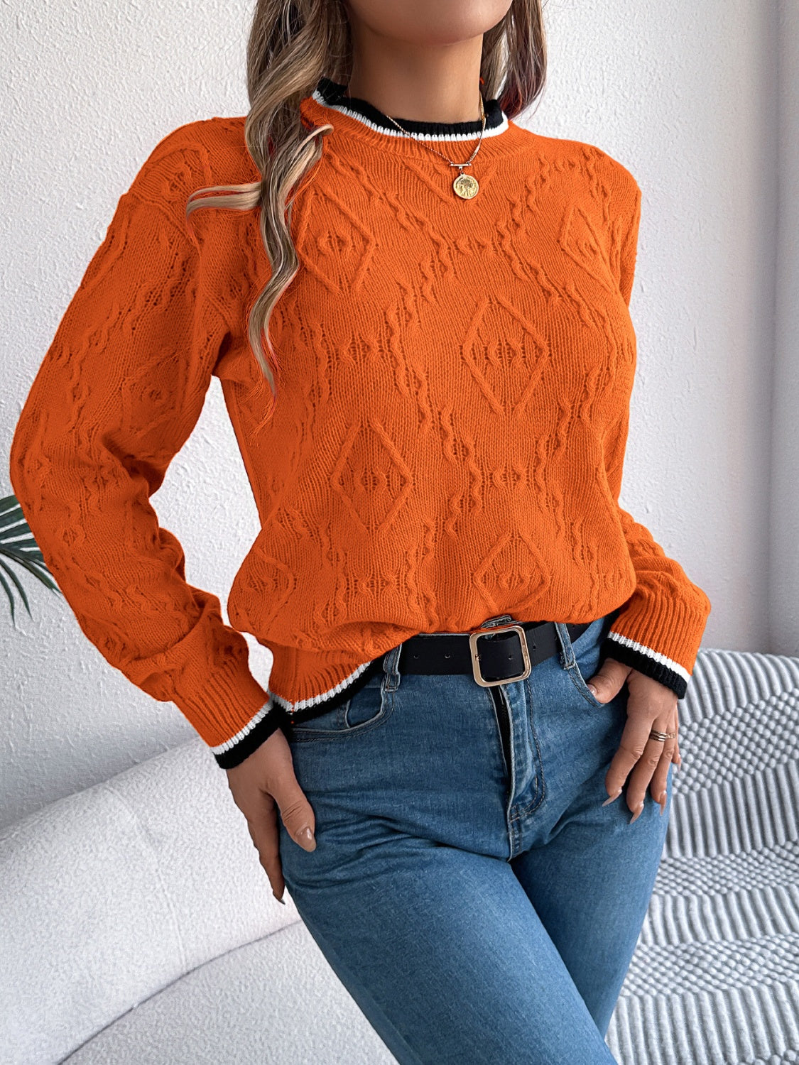 Women’s Round Neck Long Sleeve Sweater