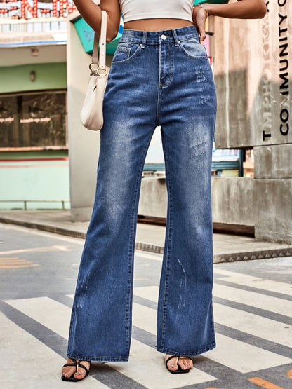 Women’s High Rise Bootcut Jeans with Pockets