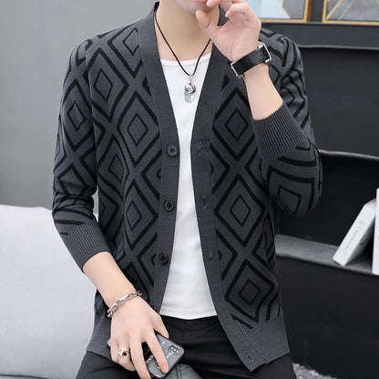 Knitted Cardigan Sweater For Men