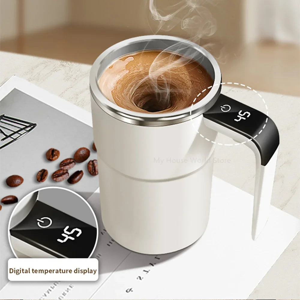 Mini Electric Coffee Self Mixing Mug Waterproof Food Safe Coffee Mug USB Rechargeable Automatic Magnetic Cup for Tea 380ML