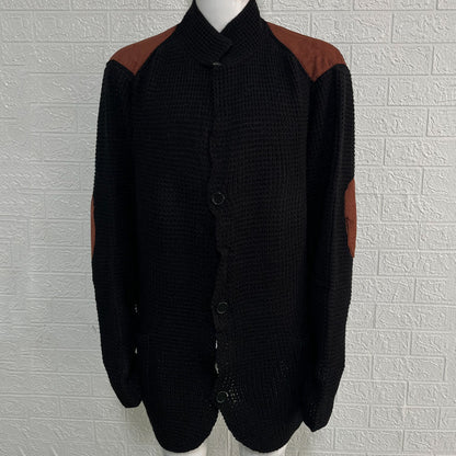 Men’s Slim-fit Lapel Long-sleeved Knitted Sweater Coat